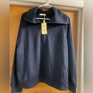 UVN navy blue quarter zip womens xl sweat shirt nwt soft comfy